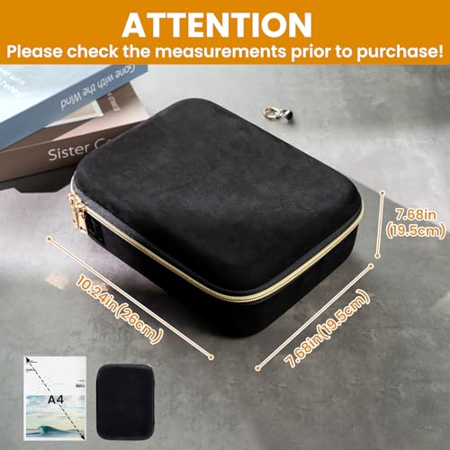 ProCase Mens Extra Large Jewelry Storage Case, 3 Slots Travel Watch Accessories Carrying Box, Glasses Necklaces Rings Bracelets Zippered Organizer Bag for Male -Black - Image 2