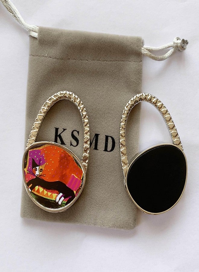 KSMD Animal Design Purse Hooks for Table and Bars,Portable Purse Hanger Organizers Hooks Handbag Holder Pocketbook Holder Bag Storage for Desk Bag Hook,Foldable Folding Table Hook Hanger (Lonely Cat) - Image 2