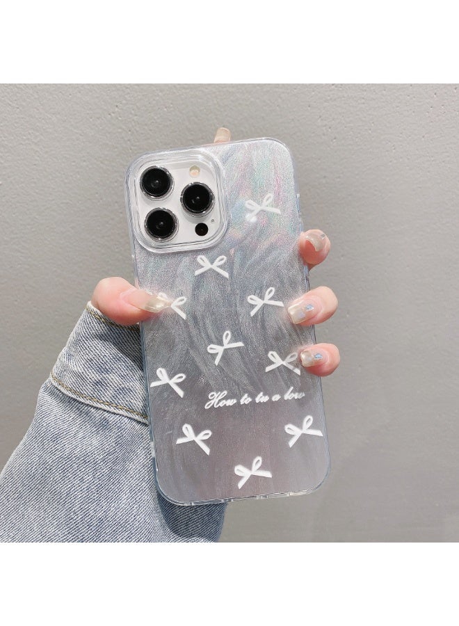 NIBEMINENT Bow Protective TPU Case Cover For iPhone 14 Plus, White Bow