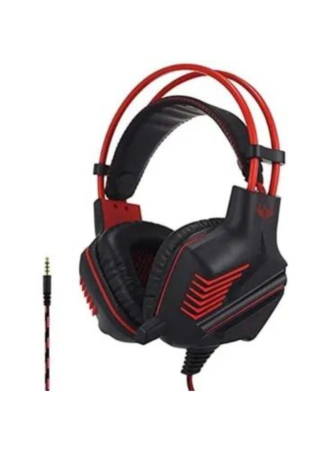 Wired Gaming Headset with High Sensitivity Microphone, Volume Control & 3.5mm Jack for Comfortable Immersive Sound Experience - Image 1