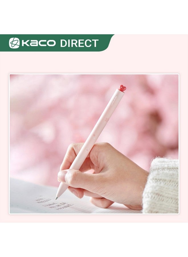 Kaco First Gel Pens Cute Stationery, Pack Of 2 Pieces Heart Pen Set With Extra 4 Black Refills (2 Pink) - Image 4