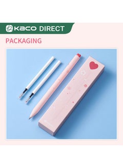 Kaco First Gel Pens Cute Stationery, Pack Of 2 Pieces Heart Pen Set With Extra 4 Black Refills (2 Pink)  - Image 5