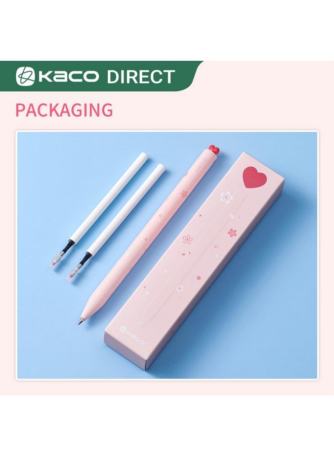 Kaco First Gel Pens Cute Stationery, Pack Of 2 Pieces Heart Pen Set With Extra 4 Black Refills (2 Pink) - Image 5