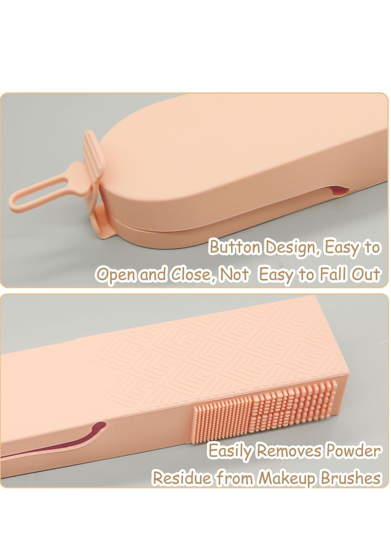 SYOSI Travel Makeup Brush Holder, Silicone Makeup Brush Holder Organizer, Portable Cosmetic Brush Case,  Wide Opening Anti-Fall Cosmetic Brush Holder for Women Makeup Tools Organizer for Travel 2Pcs  - Image 5