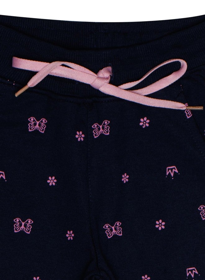 BODYCARE Girls Printed Track Pant - Navy - Image 3