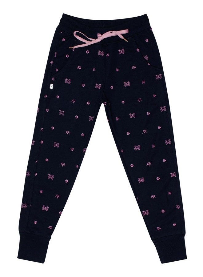 BODYCARE Girls Printed Track Pant - Navy - Image 1