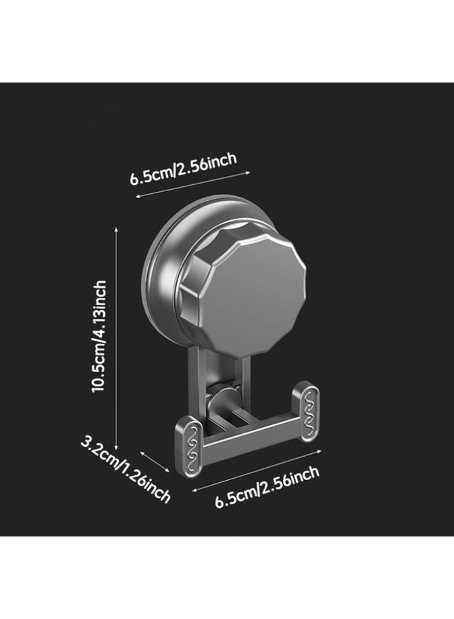 Gray Single Hook Heavy Duty Suction Cup Towel Hanger For Bathroom Glass Shower - Image 5