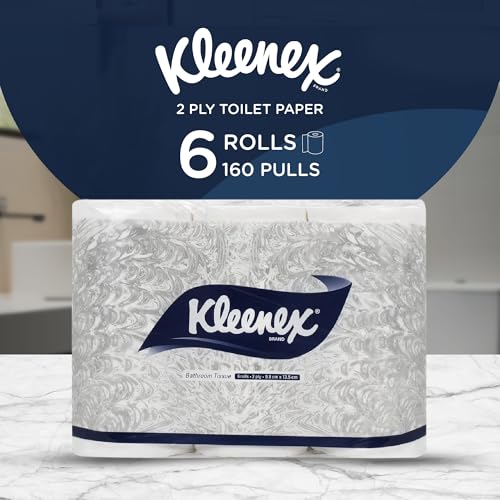 Kleenex 60047 2 ply Toilet Paper Tissue Roll, 6 Rolls, 160 Pulls/Roll (Total 960 Sheets) - Image 2
