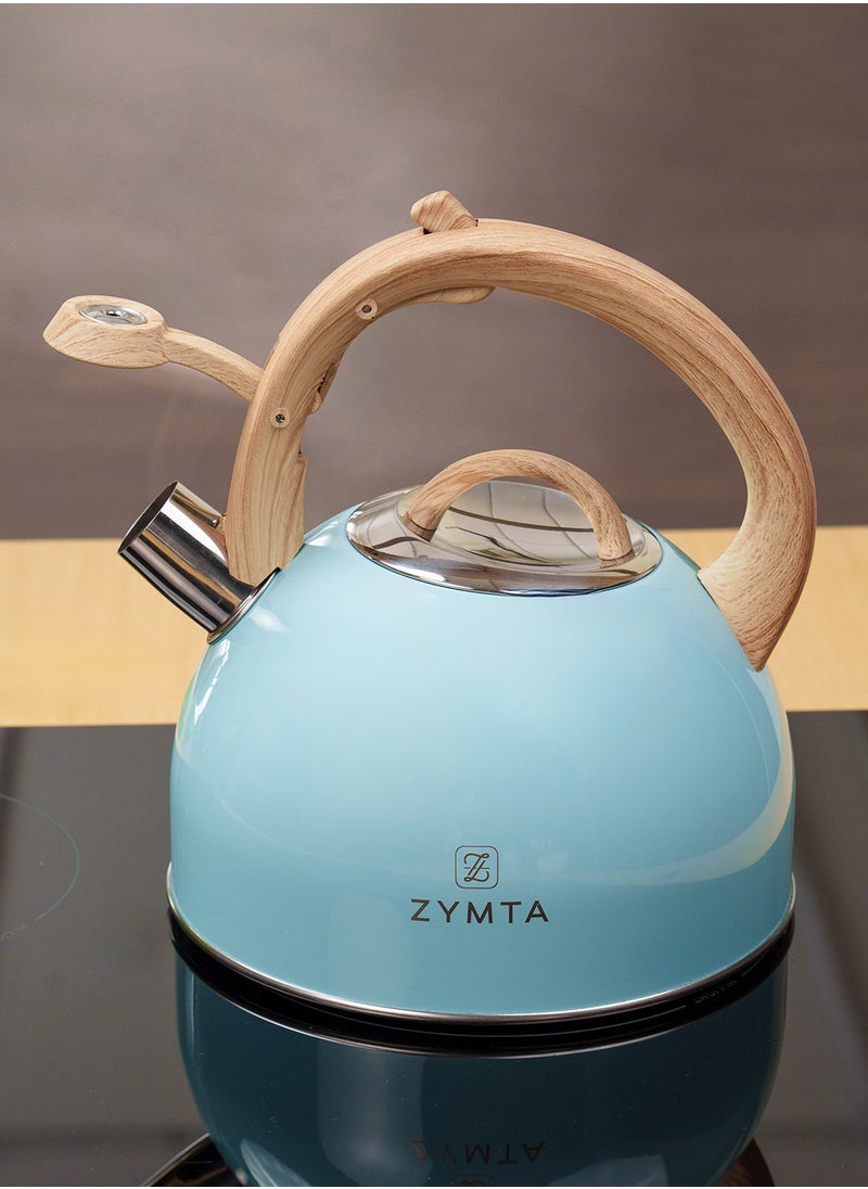 ZYMTA 2.5 L Zymta Whistling Tea Kettle For Stovetop Food Grade Stainless Steel With Ergonomic Handle  - Image 1
