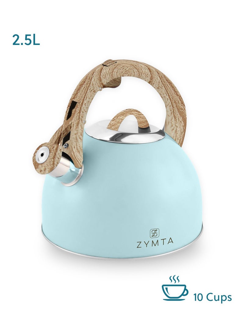 ZYMTA 2.5 L Zymta Whistling Tea Kettle For Stovetop Food Grade Stainless Steel With Ergonomic Handle  - Image 2