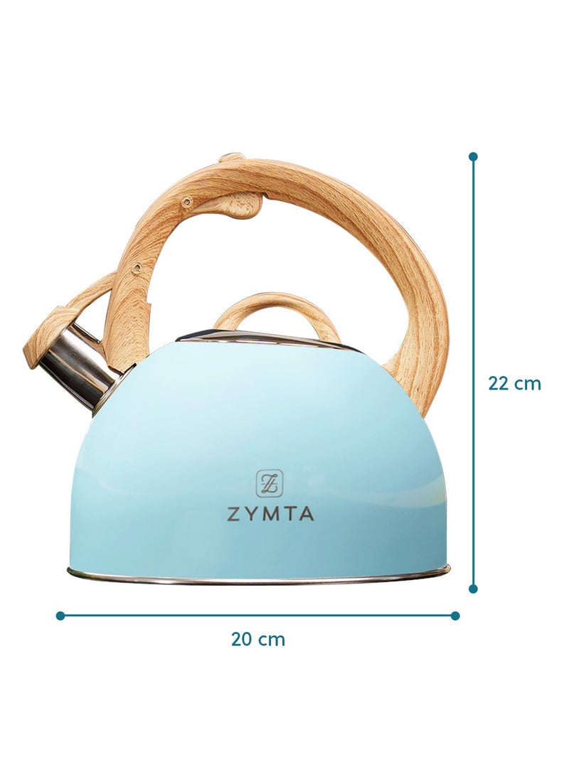 ZYMTA 2.5 L Zymta Whistling Tea Kettle For Stovetop Food Grade Stainless Steel With Ergonomic Handle  - Image 3