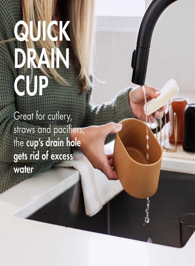 BOON حامل تجفيف زجاجات الأطفال بوون ARC القابل للتعديل - يشمل حصيرة تجفيف سيليكون، كوب ملحق، وحامل زجاجات سلكي بـ 7 أسنان - مستلزمات الأطفال - Image 4