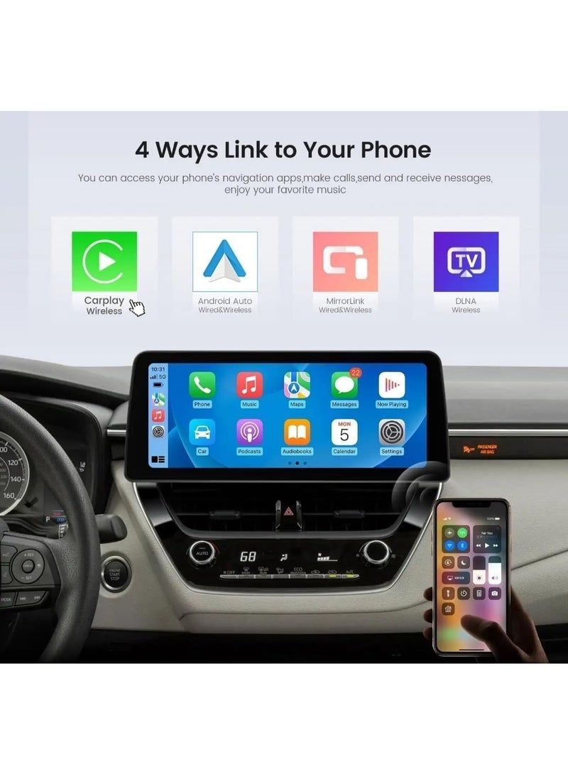 SHEZA STAR Android Car Stereo for Toyota Corolla 2019-2024 2GB RAM 32GB ROM Support Carplay, M-Link Wi-Fi BT, Radio GPS, 12.3 Inch IPS Touch Screen with AHD Camera Included - Image 4