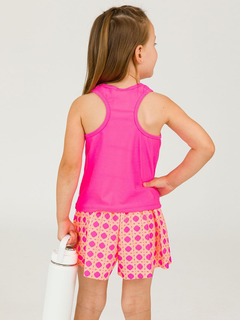 RuffleButts Girls UPF50+ Sun Protected Athletic Active Butterfly Flowy Shorts - Neon Sherbet Cane, 5 - Image 4