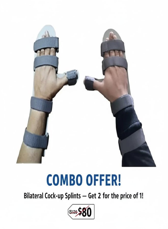 Dr Helix Cock Up Splint Right & Left Hand Combo - Wrist & Hand Support Brace for Pain Relief - Adjustable Lightweight Resting Splint for Sprain, Tendonitis, Carpal Tunnel, Injury Recovery - (L) - Image 2