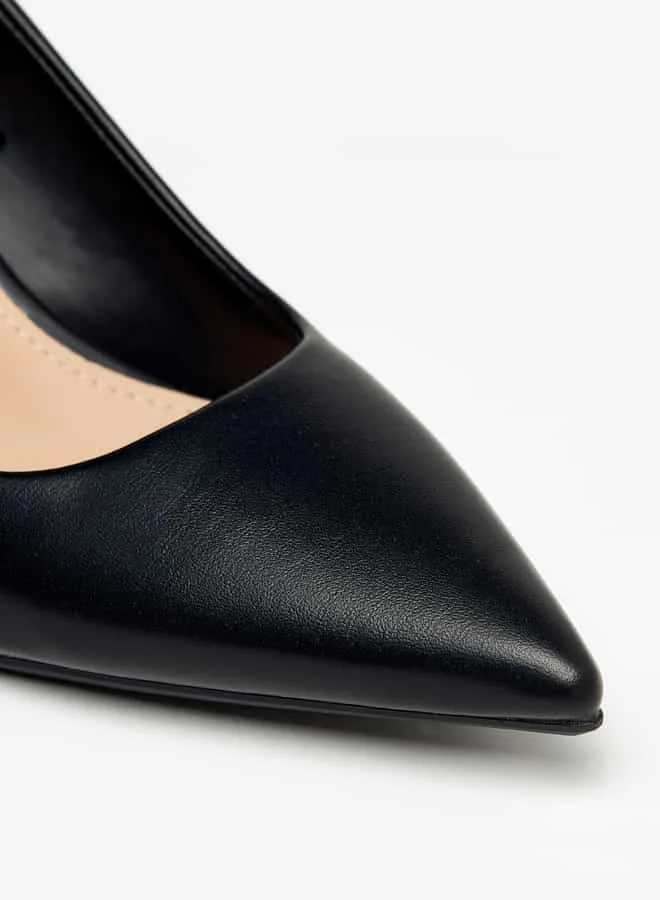 Flora Bella By Shoexpress Women Solid Slip-On Pointed Toe Pumps with Stiletto Heels