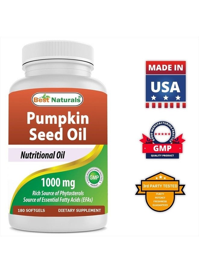 Best Naturals - Pumpkin Seed Oil Bladder Control 1000 mg 180 Softgels - Image 1