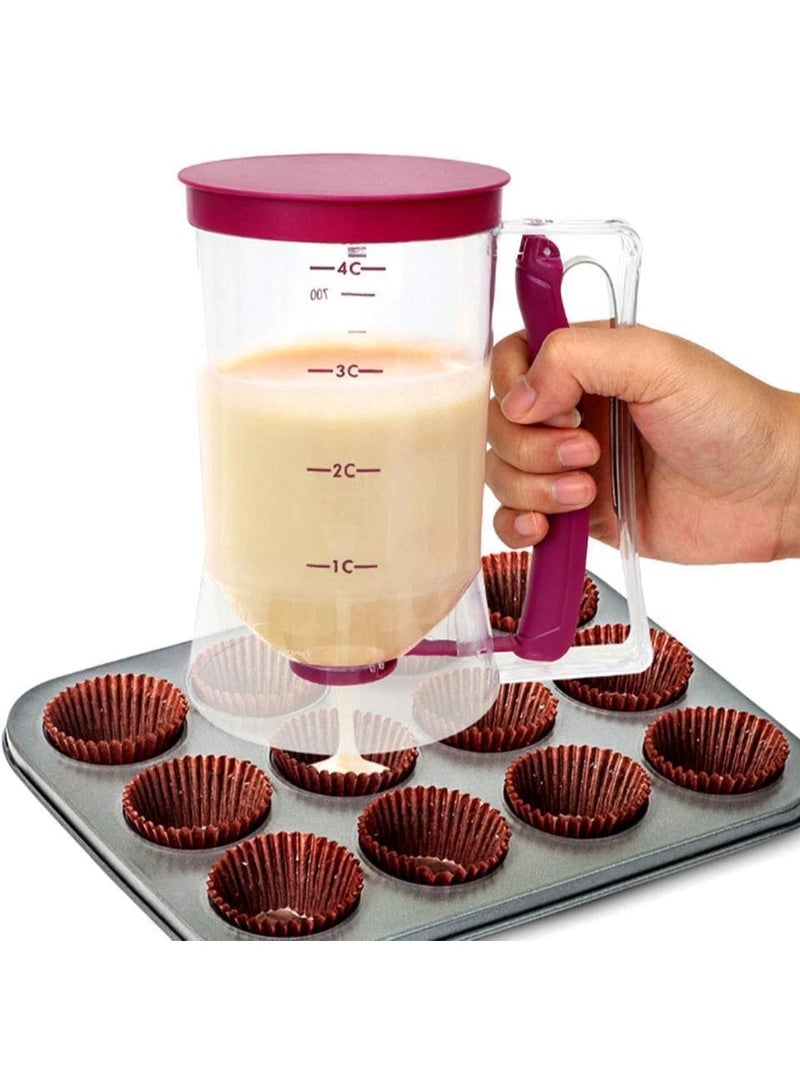 900ml Acrylic Dough Dispenser for pancakes, cupcakes, and waffles, with full control over the amount, practical design, easy to use and clean, for quickly preparing your recipes and keeping your kitchen organized. - Image 1