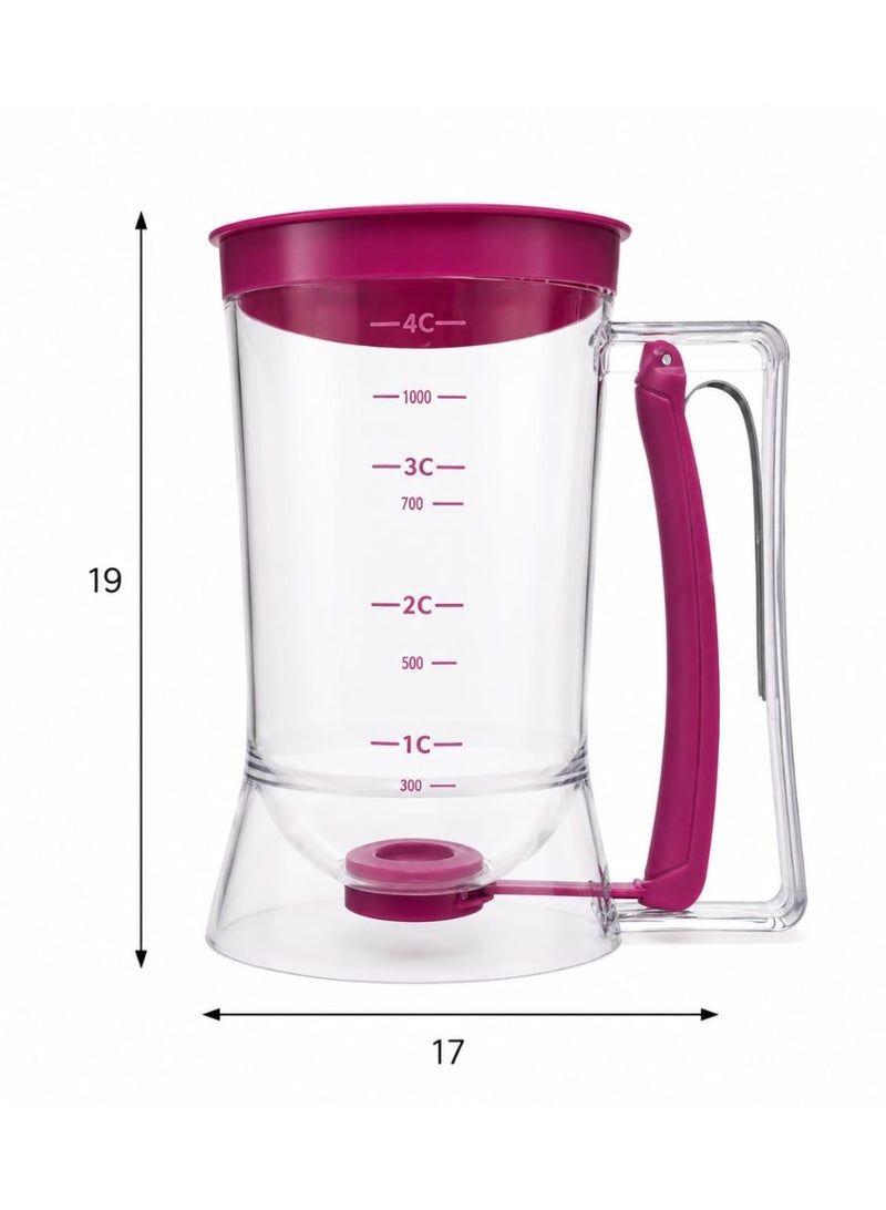 900ml Acrylic Dough Dispenser for pancakes, cupcakes, and waffles, with full control over the amount, practical design, easy to use and clean, for quickly preparing your recipes and keeping your kitchen organized. - Image 5