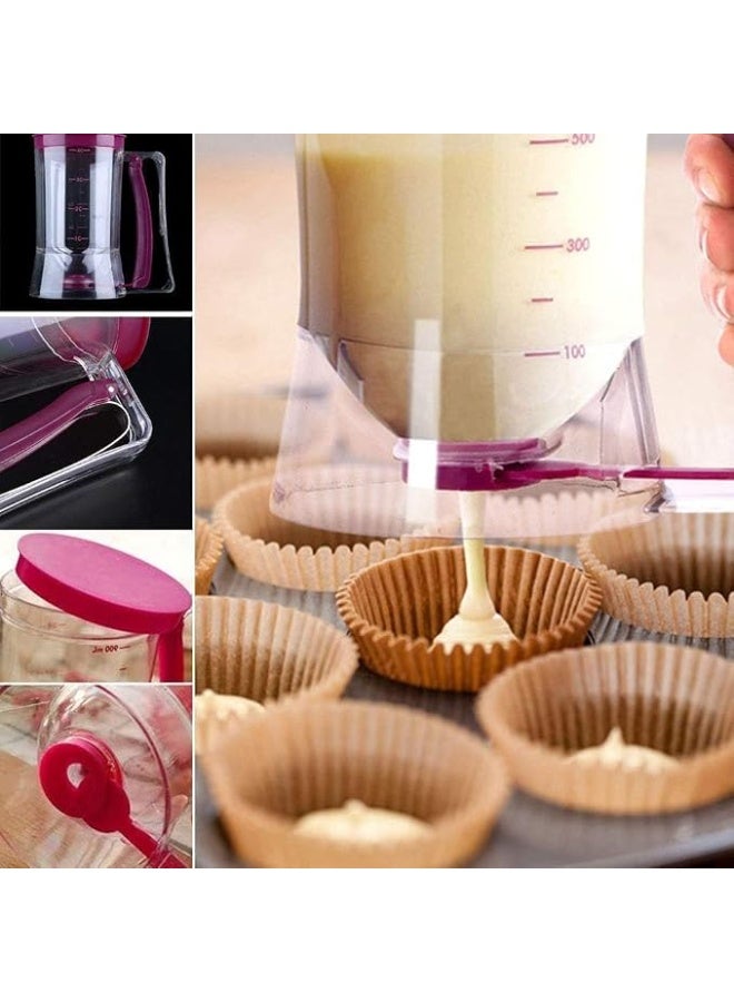 900ml Acrylic Dough Dispenser for pancakes, cupcakes, and waffles, with full control over the amount, practical design, easy to use and clean, for quickly preparing your recipes and keeping your kitchen organized. - Image 3