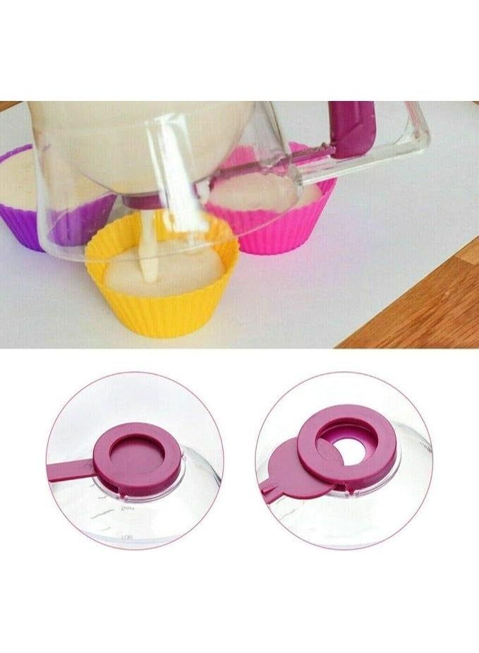 900ml Acrylic Dough Dispenser for pancakes, cupcakes, and waffles, with full control over the amount, practical design, easy to use and clean, for quickly preparing your recipes and keeping your kitchen organized. - Image 4