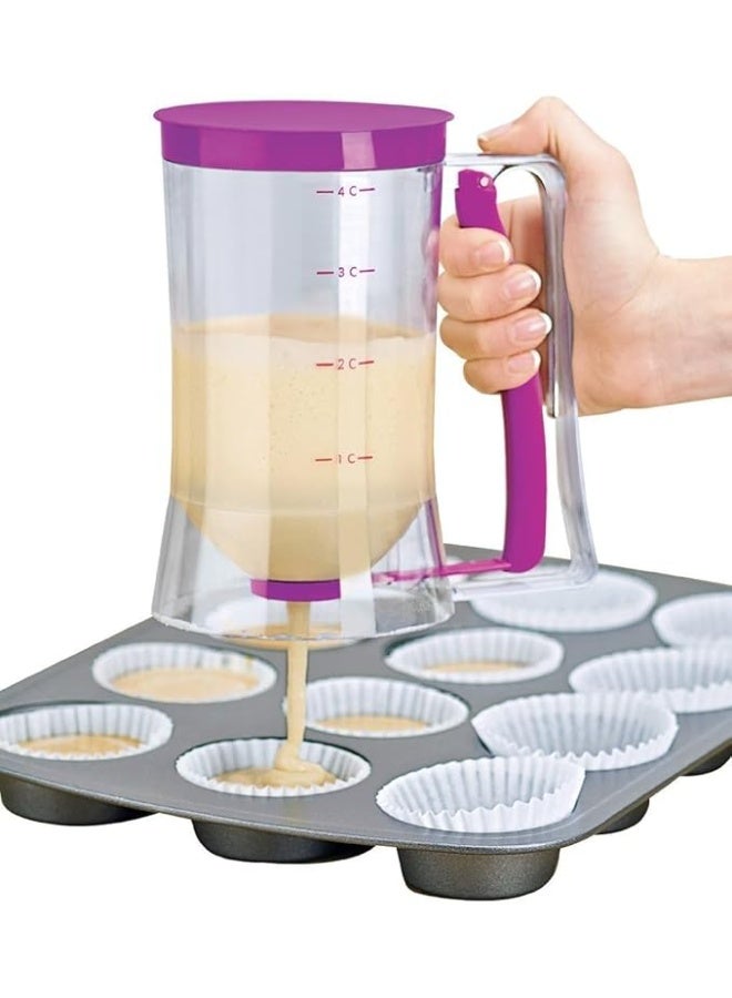 900ml Acrylic Dough Dispenser for pancakes, cupcakes, and waffles, with full control over the amount, practical design, easy to use and clean, for quickly preparing your recipes and keeping your kitchen organized. - Image 2