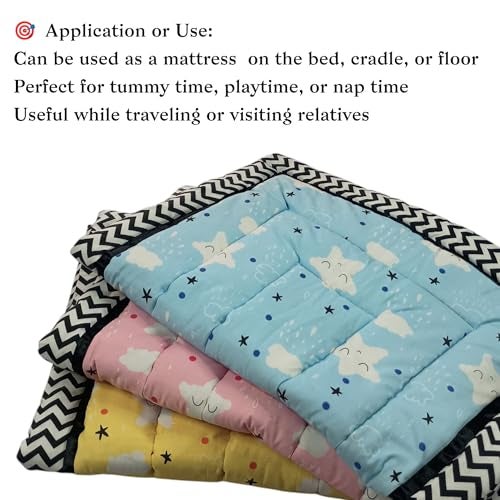 Fabrify Baby Mattress | Sleeping Mat | New Born Supper Soft Mattress |Godadi | Quilt | Cotton Sleeping Mat For New Born Baby (0-1 Year) Pack of 3, Multicolored,Tight Top - Image 4