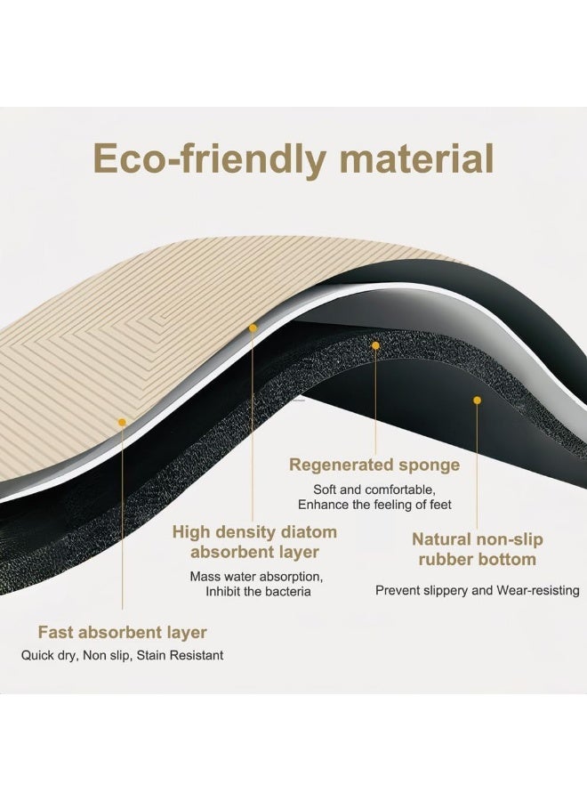 XiuWoo Diatom Bath Mat（1pc 40*60CM）, Anti-Slip Bathroom Floor Mats and Quick Dry Bath Rug, Super Absorbent Bathtub Mat with Non-Slip, Thickened,Soft, Easier Clean Carpet - Image 2