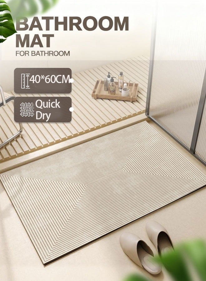 شو وو سجادة حمام دياتوم (1 قطعة 40 * 60 سم) ، سجاد أرضية الحمام المضادة للانزلاق وسجادة حمام سريعة الجفاف ، حصيرة حوض استحمام فائقة الامتصاص مع سجادة غير قابلة للانزلاق ، سميكة ، ناعمة ، أسهل تنظيف - Image 1