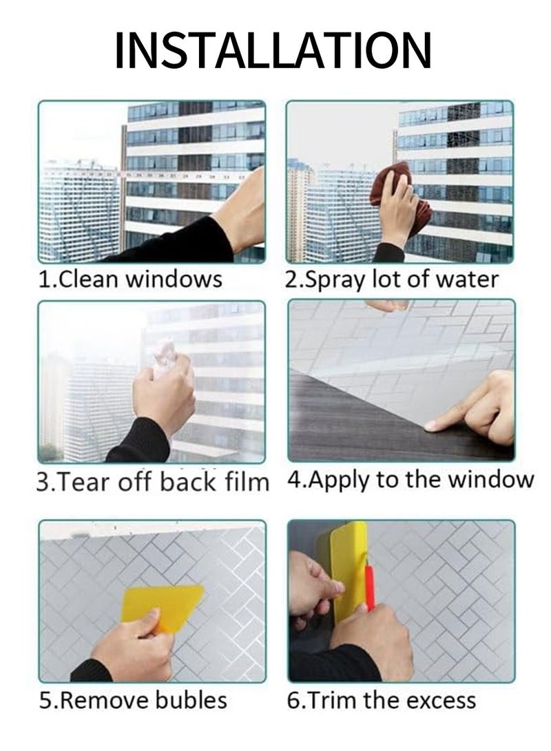 BEIRUI 3m*80cm  Waterproof PVC frosted glass window sticker, self-adhesive privacy glass window sticker, UV resistant, heat control, suitable for bathroom, living room, kitchen, glass windows - Image 5