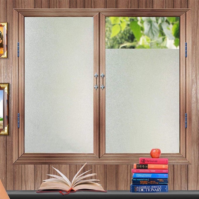 FROSTED PRIVACY WINDOW FILM SELF ADHESIVE OPAQUE STAINED GLASS WINDOW FILM ANTIUV VINYL BATHROOM WINDOW CLINGS WINDOW STICKERS 4455CMX200CM