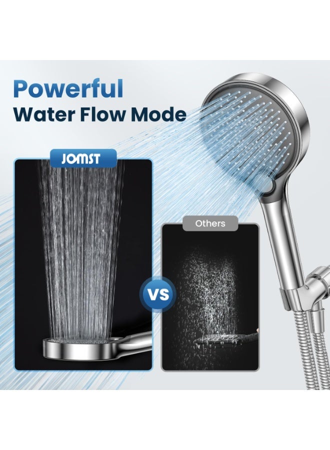 HOMESTAR Advanced Filtered Shower System with Handheld , High-Pressure Shower Head - 3-Spray High Pressure Shower Head for Hard Water, Eco-Certified Softener with Adjustable Angle & 1.5m Stainless Steel Hose, Anti-Clog Durable ABS Material For Home Bathroom Upgrade, Black/Silver, 26.8*13 cm - Image 2