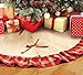 OLYPHAN Burlap Tree Skirt for Christmas Rustic Large Country Natural Brown Skirts & Red Plaid Trim Farmhouse Xmas - Image 2