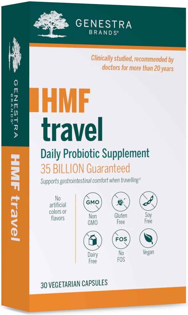 Genestra Brands HMF Travel Shelf Stable Probiotics to Support Gastrointestinal Health When Travelling 30 Capsules