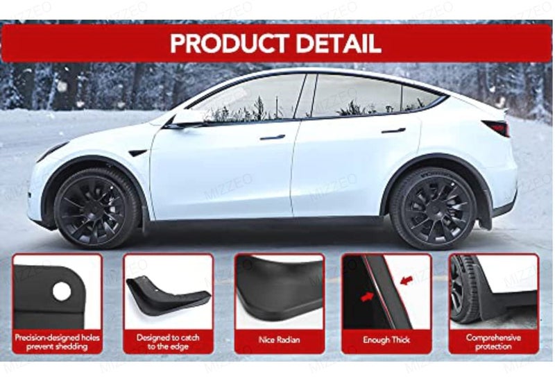 MIZZEO Plastic Mud Flaps (Set of 4) for Hyundai Aura - Image 3