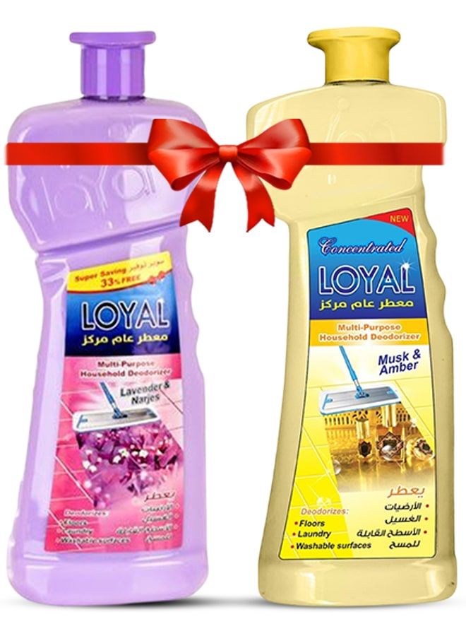 لويال معطر جو متعدد الاستخدامات للاستخدام المنزلي، عبوتان سعة 2100 مل برائحة اللافندر والنرجس والمسك والعنبر