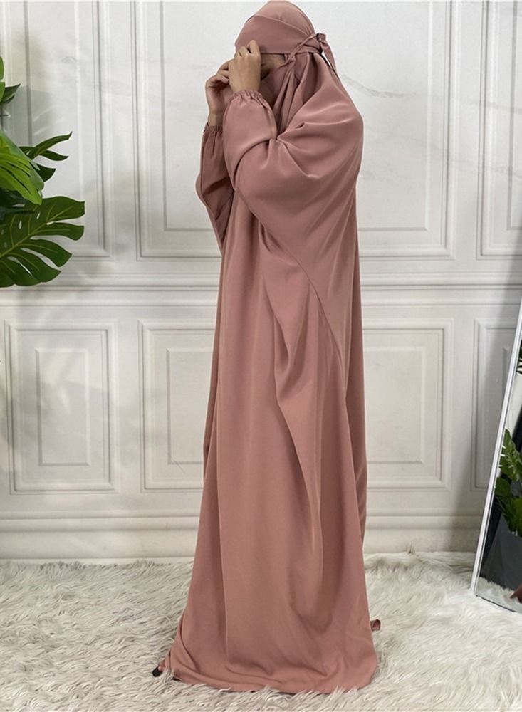 Loquat Women's Solid Bat Sleeve Large Dress Abaya 
