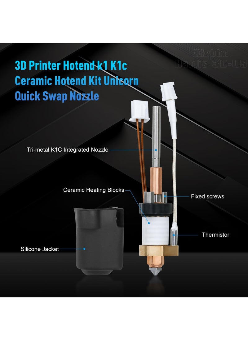 SYOSI - 3D Printer Hotend K1 K1C Ceramic Hotend Kit, Quick Swap Nozzle for Creality K1 Max K1C, Upgrade All Metal Integrated Extruder Hot End Replacement - Image 1