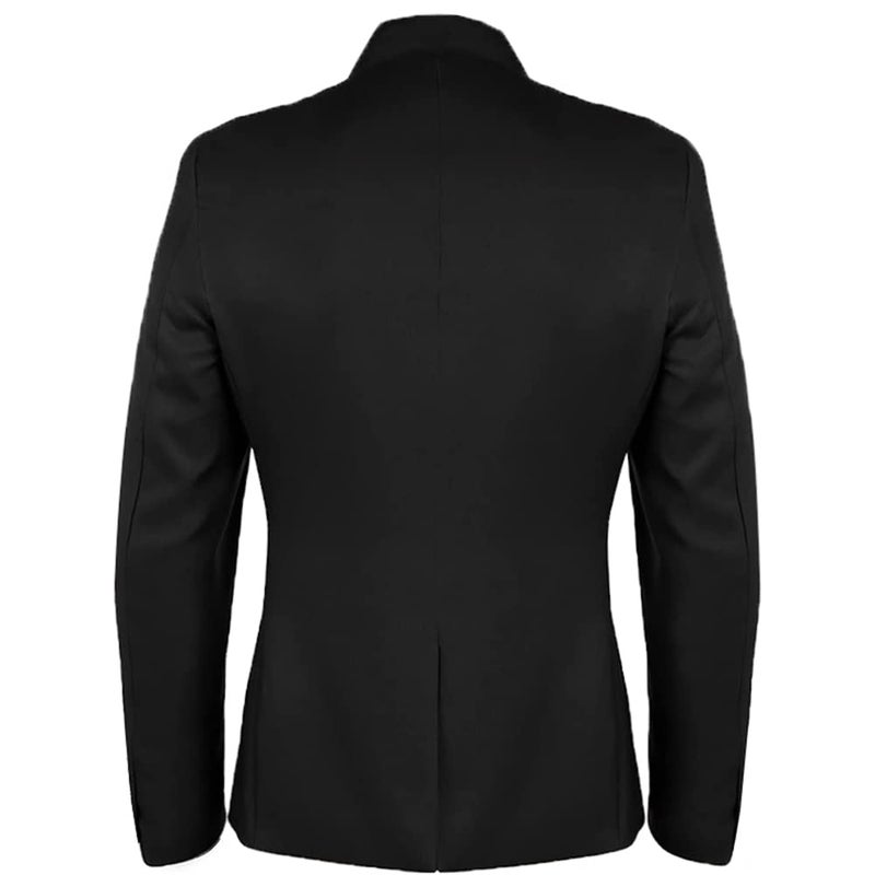 GOLDSTITCH Mens Fashion Suit Jacket Slim Fit Blazers Stage Dress Jackets Black - Image 2
