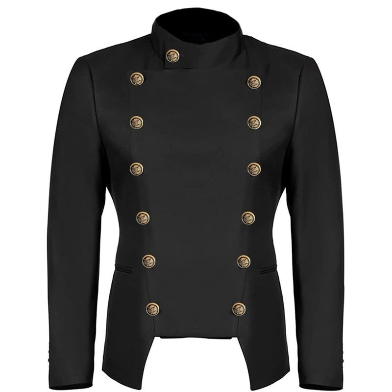 GOLDSTITCH Mens Fashion Suit Jacket Slim Fit Blazers Stage Dress Jackets Black - Image 1