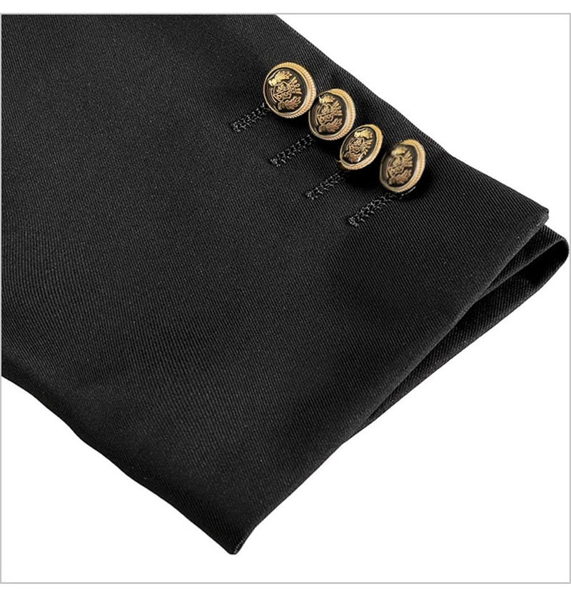 GOLDSTITCH Mens Fashion Suit Jacket Slim Fit Blazers Stage Dress Jackets Black - Image 4