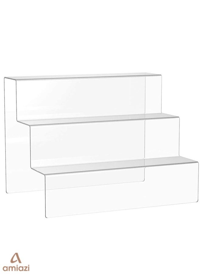 amiazi AMIAZI™ 3-Tier Cupcake Organizer Clear Acrylic Riser Display Shelf Showcase Stand for kitchen Dessert and Cupcakes Stand for Party Events Cosmetics Display Stand Perfumes organizer cake stand  - Image 1