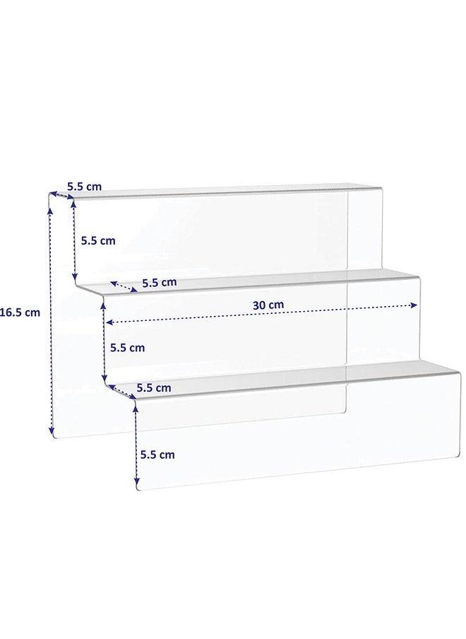 amiazi AMIAZI™ 3-Tier Cupcake Organizer Clear Acrylic Riser Display Shelf Showcase Stand for kitchen Dessert and Cupcakes Stand for Party Events Cosmetics Display Stand Perfumes organizer cake stand  - Image 3