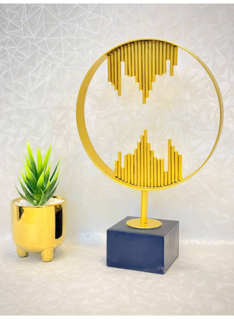NAMA Abstract "City Skyline/Soundwave" Gold Sculpture