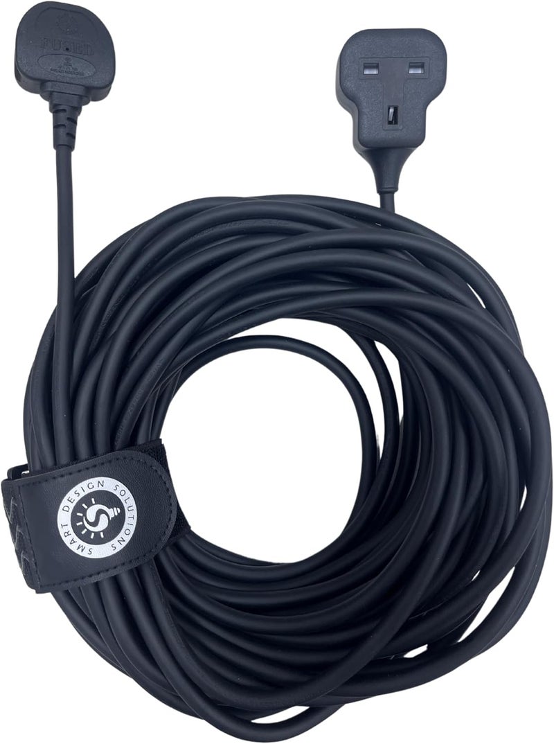 Smart Design Solutions 1 Way Extension Lead, Long &Thick Electric Cable, Industrial Black Power Strip for Lengthen Power to Outdoor Garden/Indoor Utility Room/Workshop, 13A 3250W (20m) - Image 2