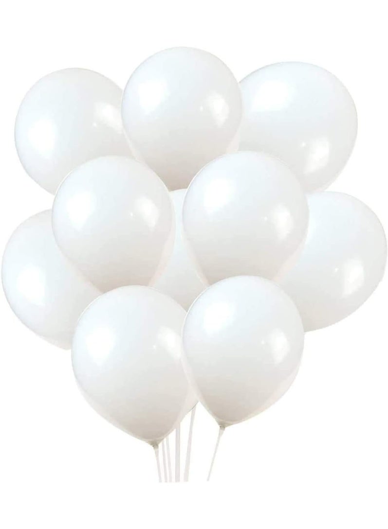 بالونات لاتيكس، عبوة 100 قطعة، 12 بوصة، بالونات بيضاء لحفلات الزفاف، أعياد الميلاد، المهرجانات، وزينة عيد الميلاد - Image 1