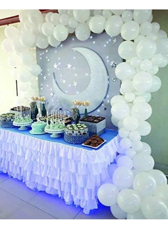 بالونات لاتيكس، عبوة 100 قطعة، 12 بوصة، بالونات بيضاء لحفلات الزفاف، أعياد الميلاد، المهرجانات، وزينة عيد الميلاد - Image 2