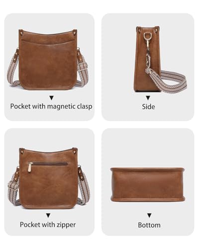 BAVERGE Purses for Women 3PCS, Crossbody Bags Set Large Leather Purse Shoulder Handbags with Wallet Adjustable Straps for Ladies Tote - Image 3