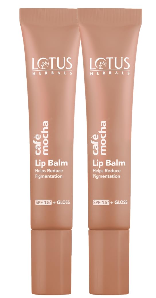 LOTUS HERBALS Lotus Herbals Caf Mocha Lip Balm with SPF 15 for Dry and Chapped Lips Moisturises Softens and Repairs Skin Glossy Finish With Vitamin E Brown Tint Brown10gPack of 2  - Image 1