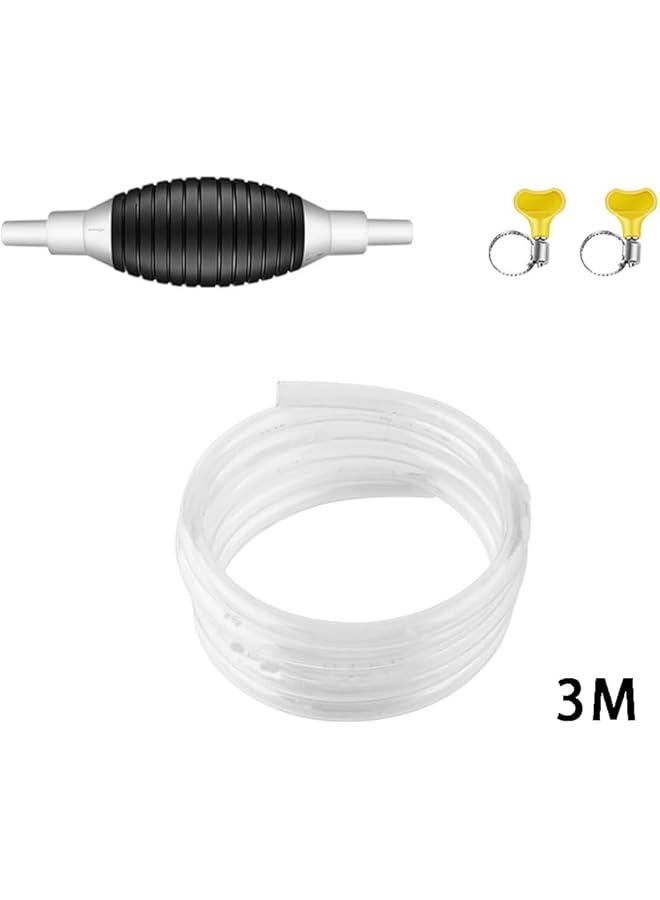 1Pcs Manual Fuel Transfer Pump Portable Siphon Pump With 3M Syphon Hose，Multifunction Liquid Sucker Pump, For Gas Gasoline Oil Fuel Petrol Diesel Fluid Water Fish Tank Durable Pvc Can Be Cut At Will - Image 2